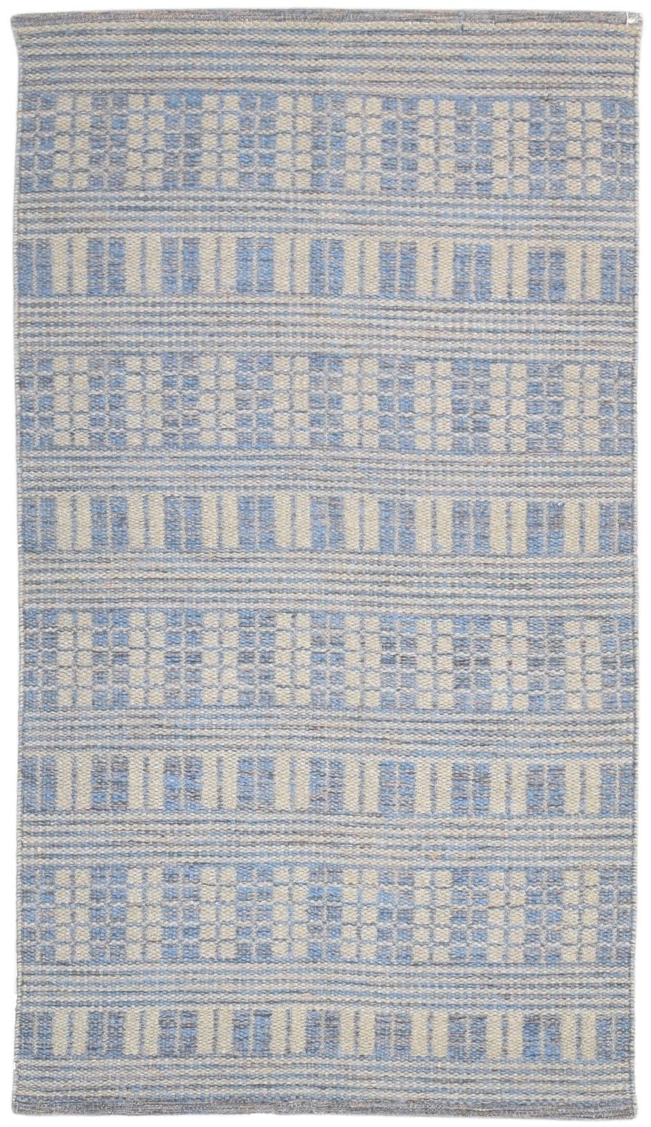 Dhurrie Brown Wool Rug 3' X 5' Modern Scandinavian Geometric Small Carpet 