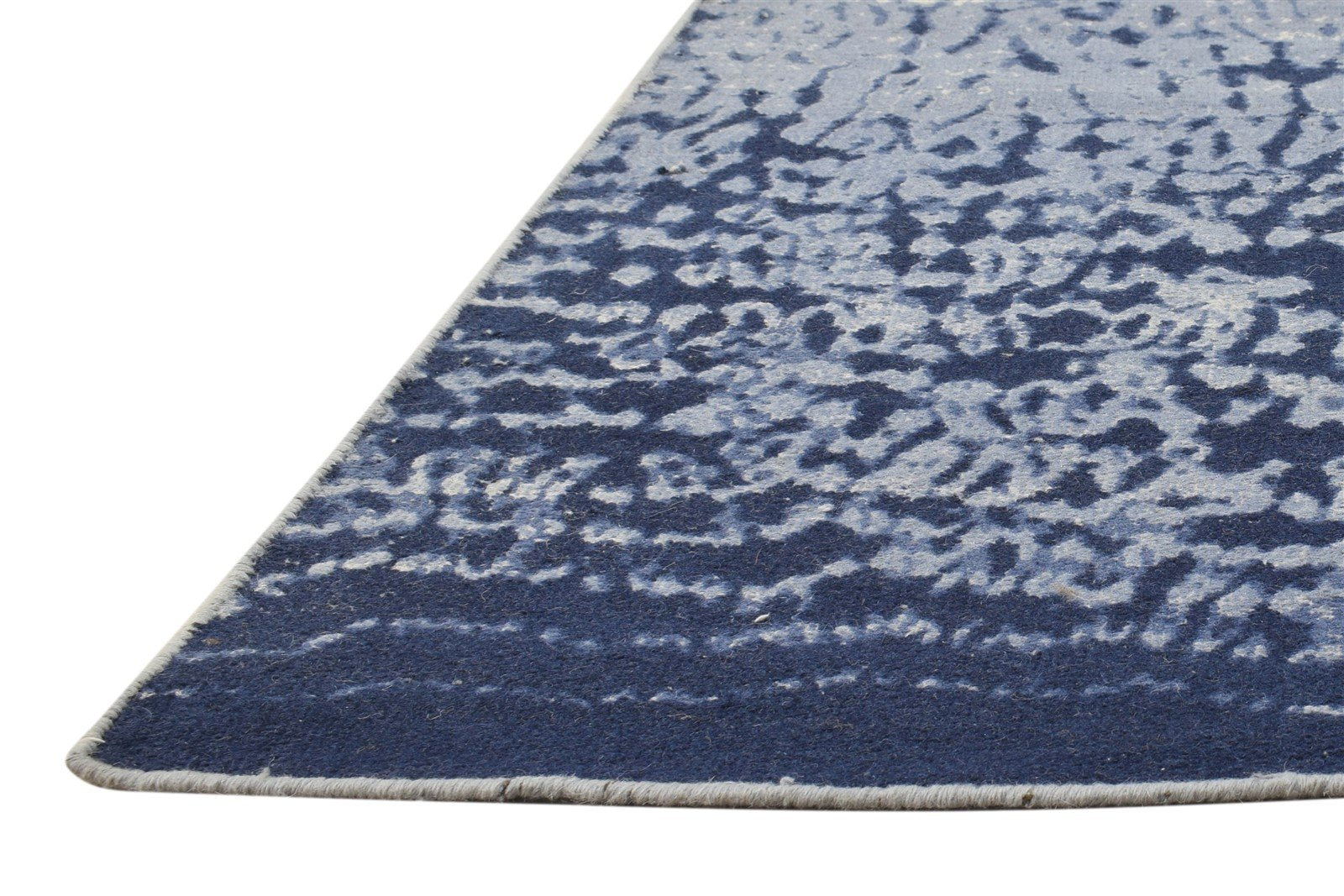 4' X 5' Rug Wool Blue Modern Dhurrie American Abstract Room Size Carpet 