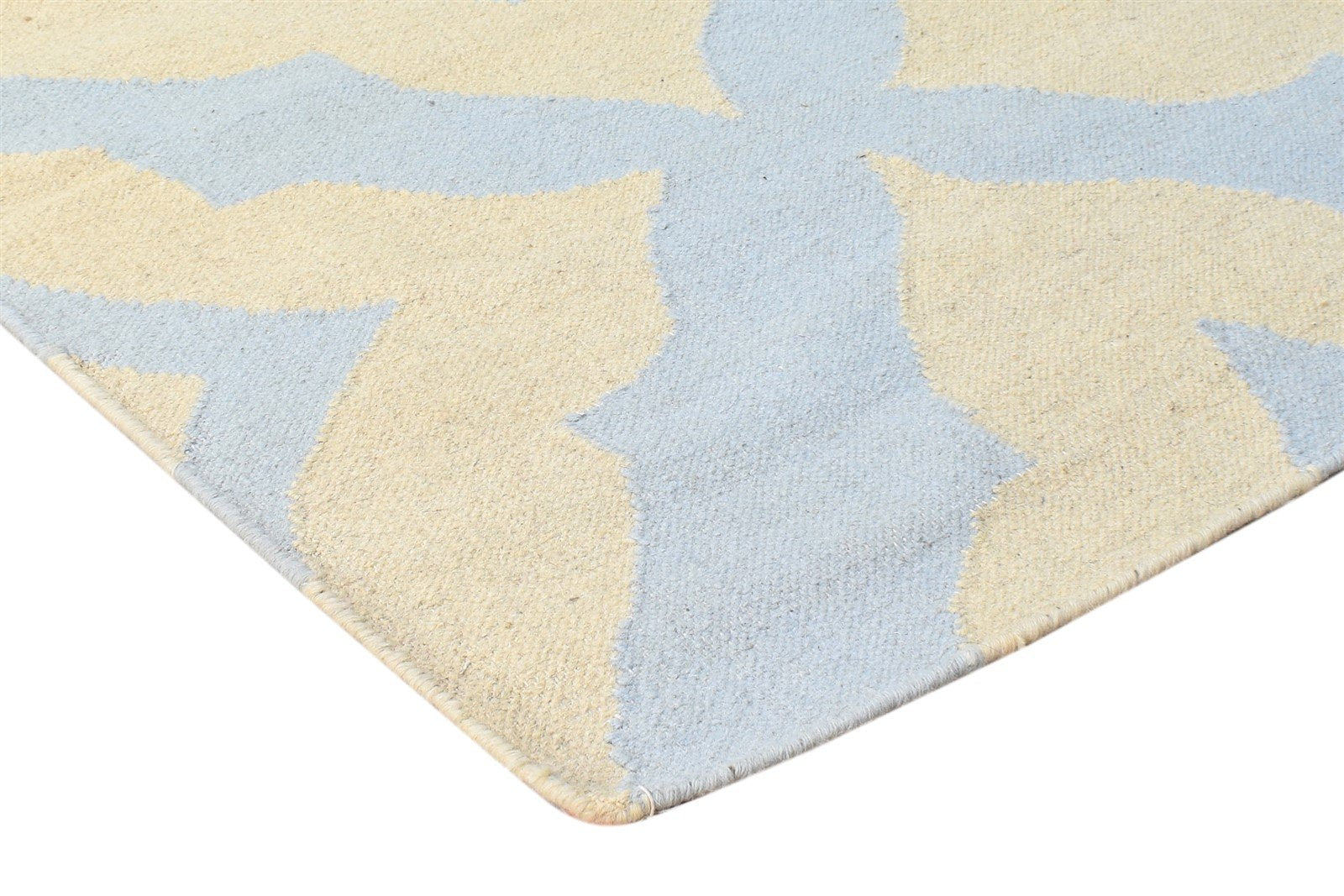 Dhurrie Beige Wool Rug 2'6 X 8' Modern Moroccan Diamond Small Runner 