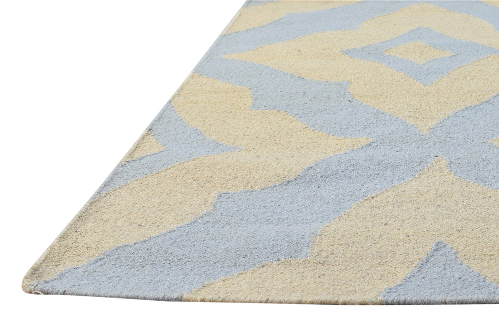 Dhurrie Beige Wool Rug 2'6 X 8' Modern Moroccan Diamond Small Runner 