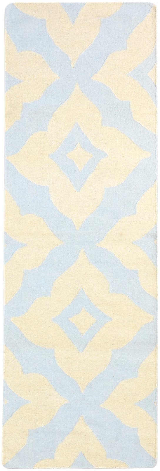 Dhurrie Beige Wool Rug 2'6 X 8' Modern Moroccan Diamond Small Runner 