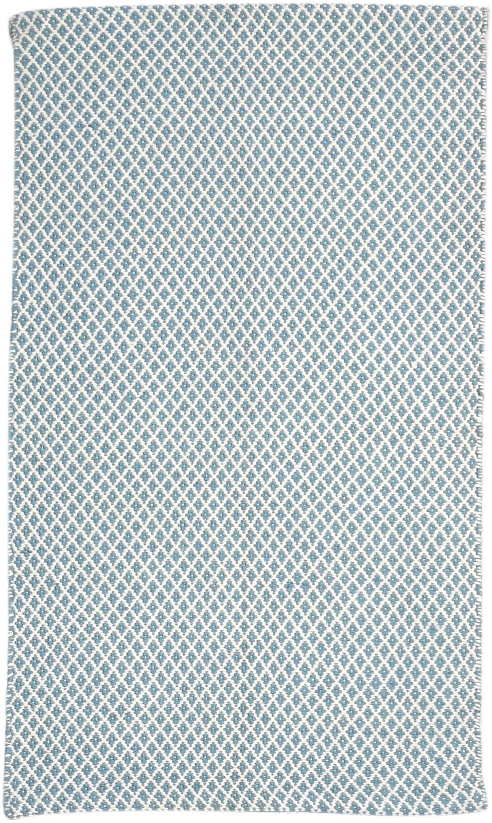 Dhurrie Blue Wool Rug 3' X 5' Modern Scandinavian Nordic Small Carpet 