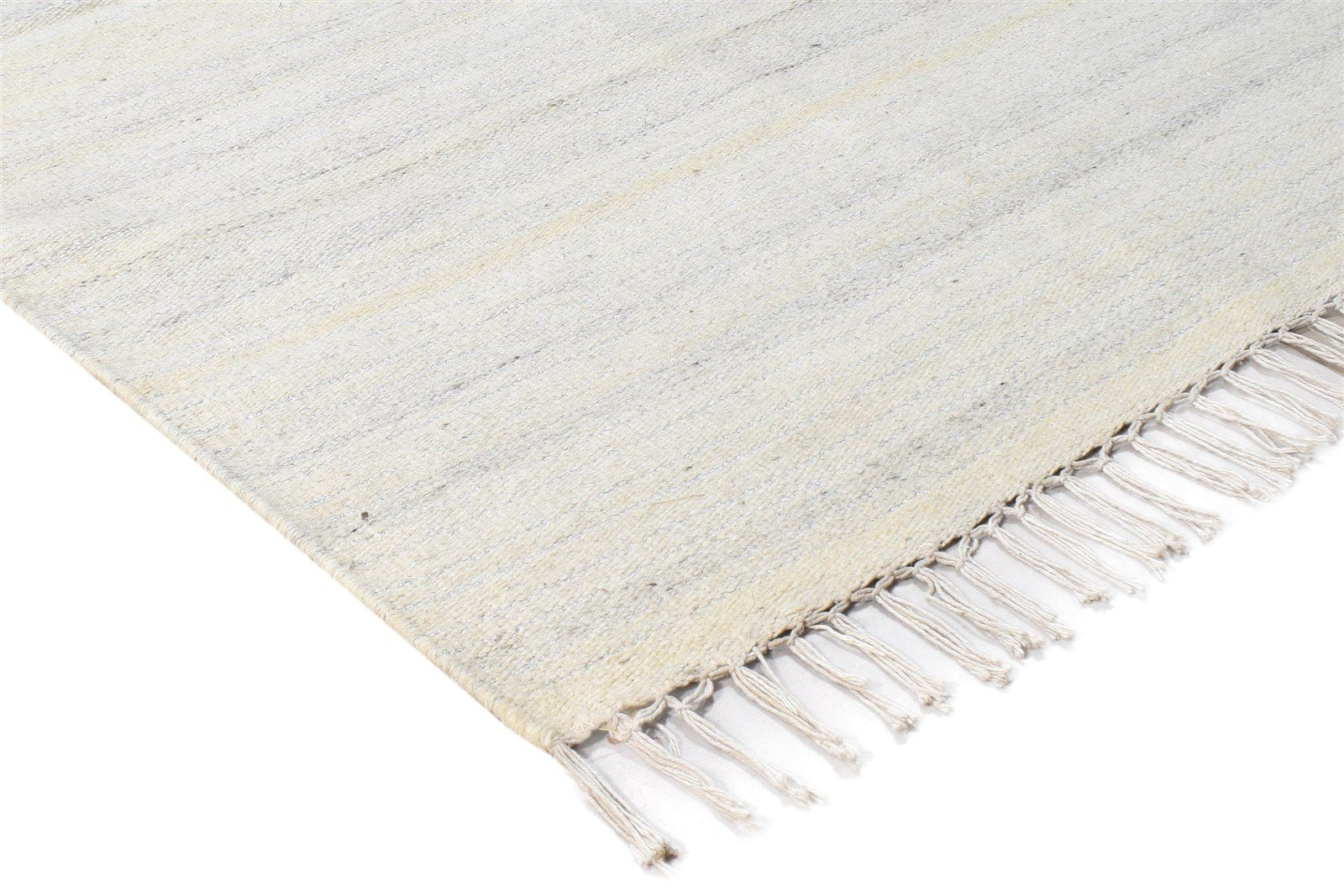 Dhurrie Beige Wool Rug 3' X 5' Modern Scandinavian Solid Small Carpet 