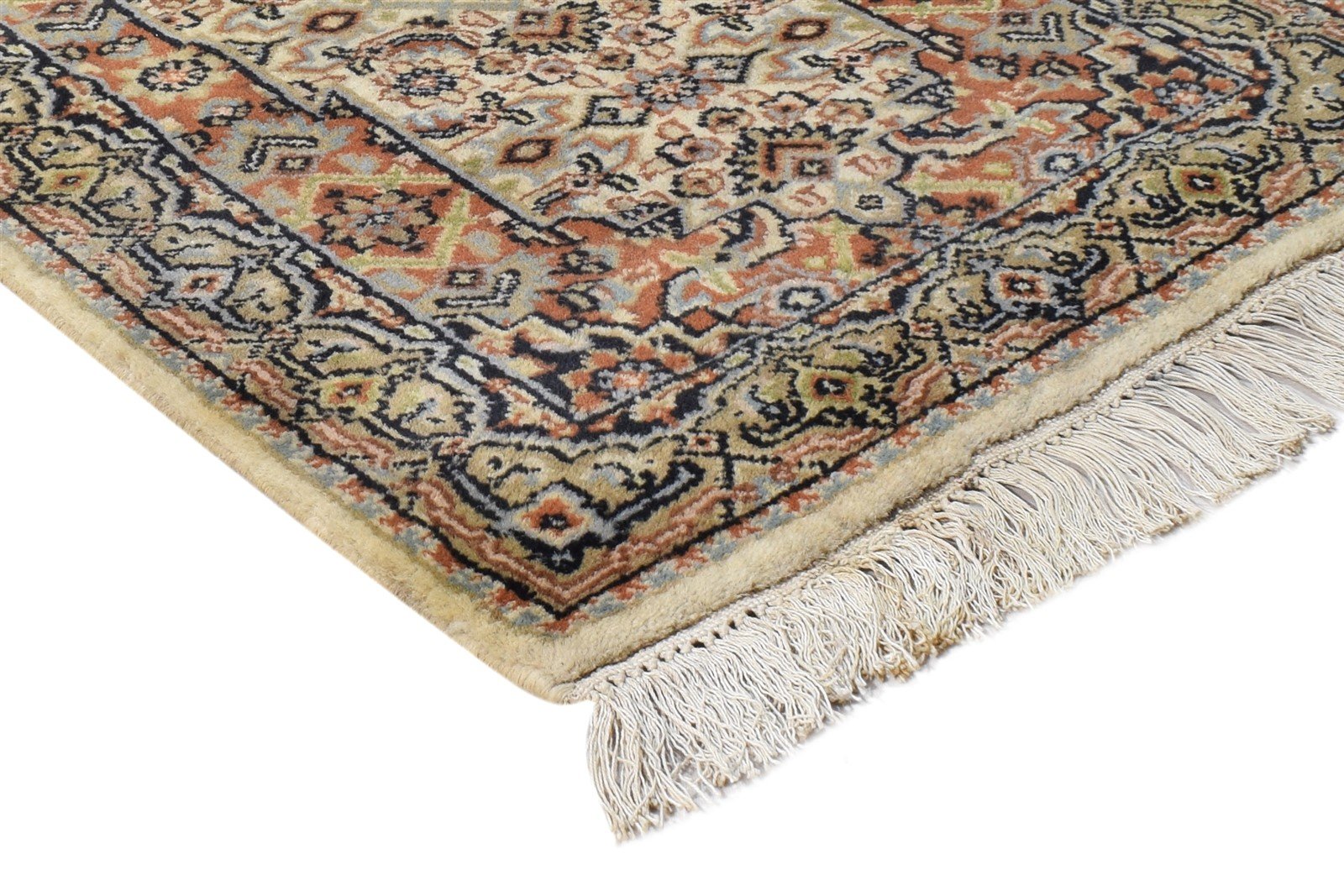 Wool Beige Rug 2' X 4' Persian Hand Knotted Serapi Oriental Small Carpet 