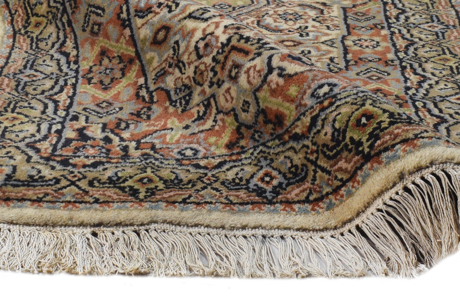 Wool Beige Rug 2' X 4' Persian Hand Knotted Serapi Oriental Small Carpet 