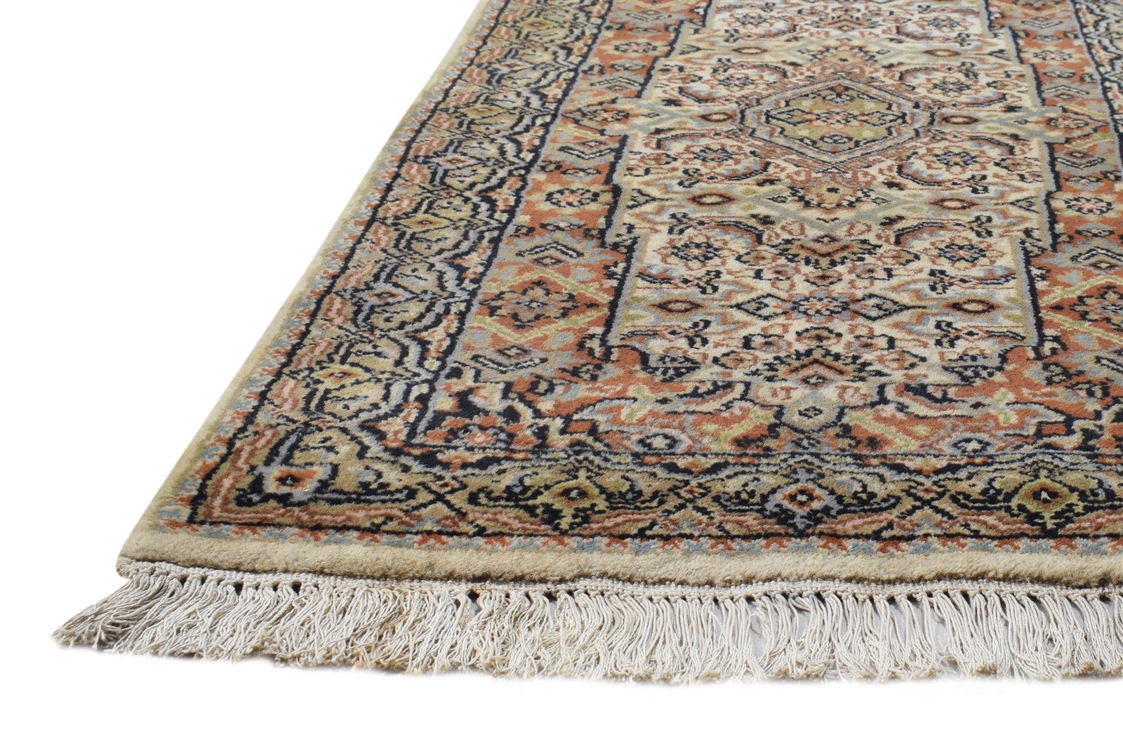 Wool Beige Rug 2' X 4' Persian Hand Knotted Serapi Oriental Small Carpet 