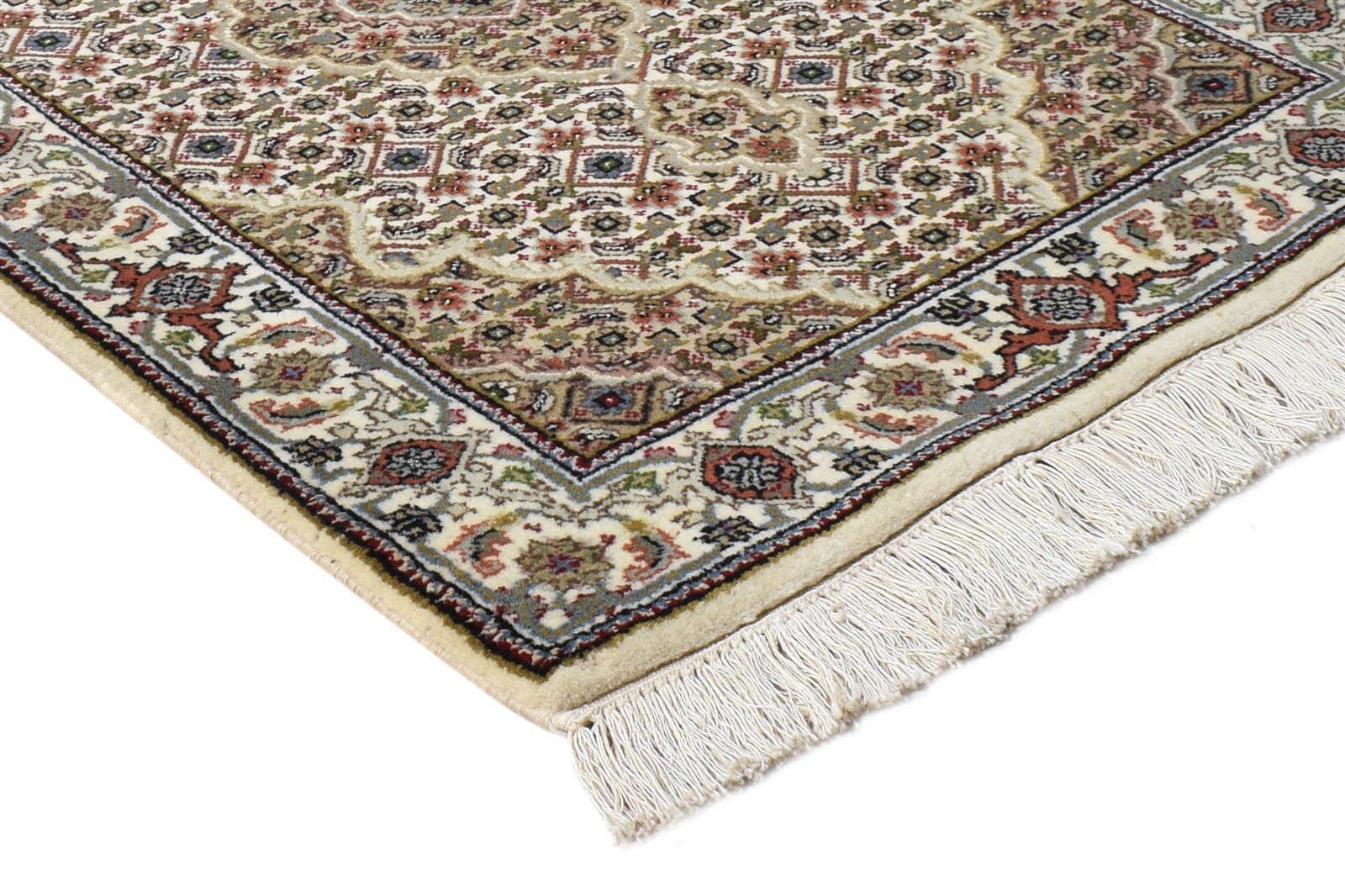 Hand Knotted Cream Wool Rug 2' X 3' Persian Tabriz Oriental Small Carpet 