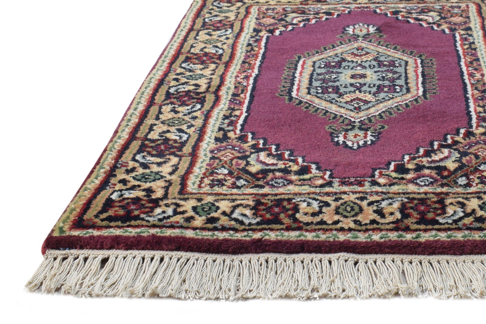 Purple Wool Rug 2' X 3' Persian Hand Knotted Oriental Medallion Small Carpet 