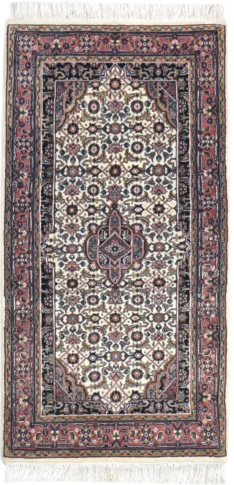 2' X 5' Rug Wool Cream Persian Hand Knotted Tabriz Oriental Small Carpet 