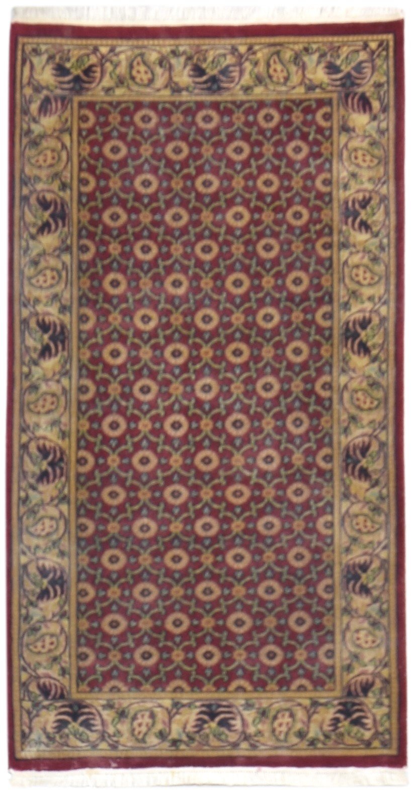 Hand Knotted Red Wool Rug 2'6 X 5' Persian Bijar Oriental Small Carpet 