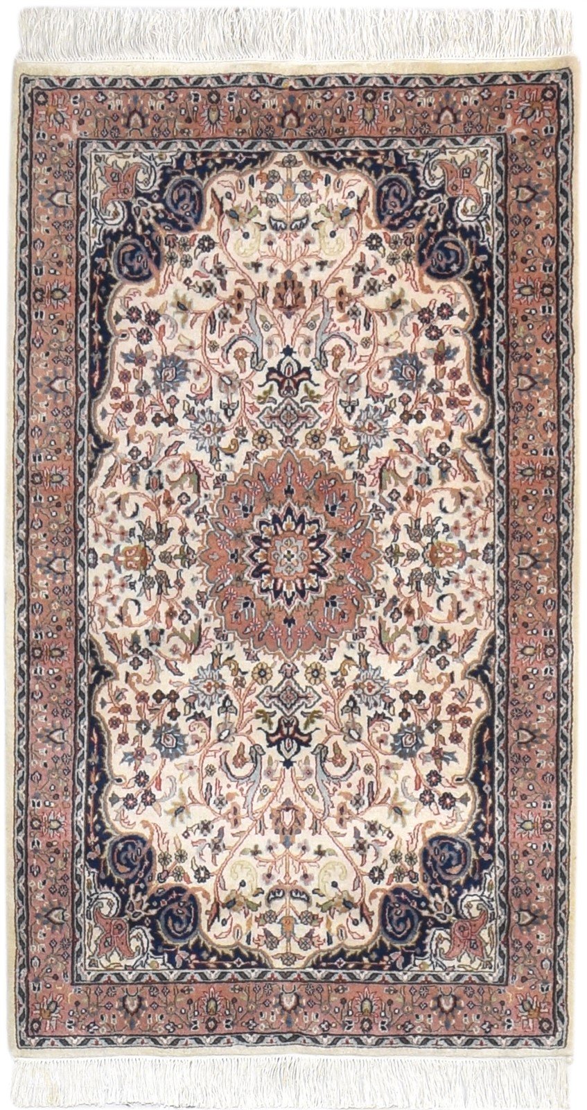 Wool Pink Rug 3' X 5' Persian Hand Knotted Nain Oriental Small Carpet 