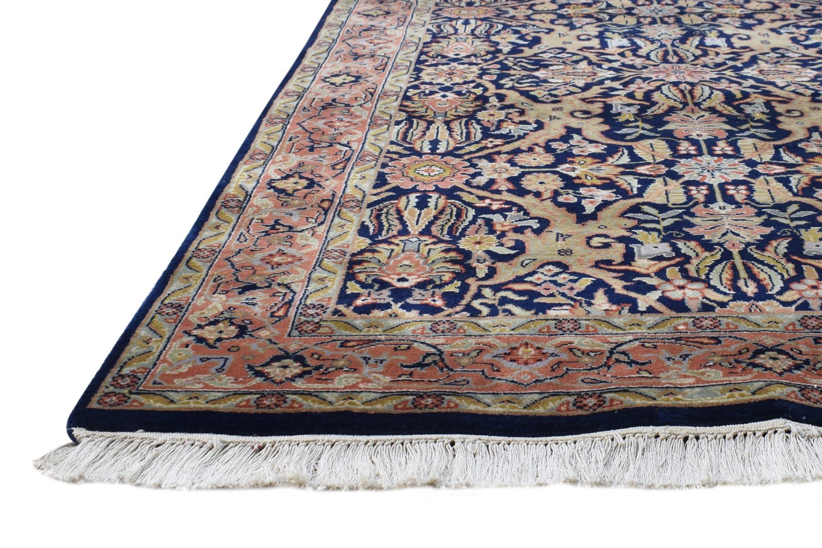 Hand Knotted Navy Blue Wool Rug 3' X 6' Persian Bijar Oriental Room Size Carpet 