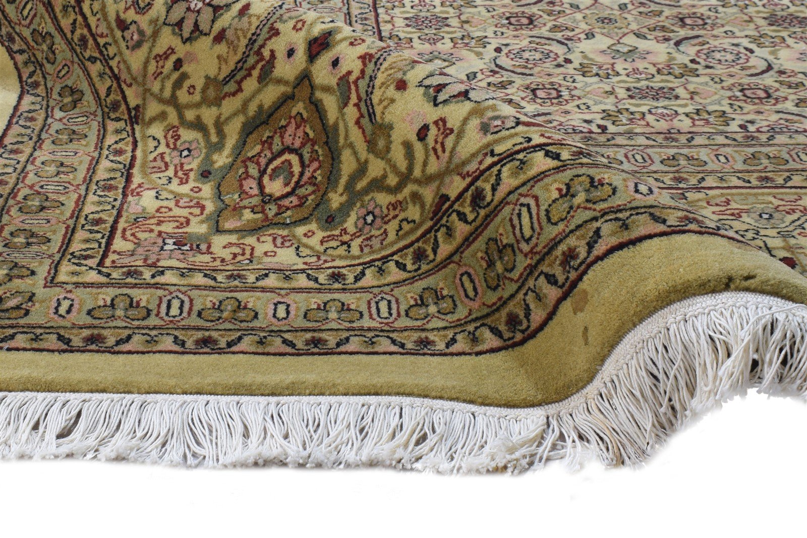 Beige Wool Rug 9' X 12' Persian Hand Knotted Tabriz Oriental Extra Large Carpet 