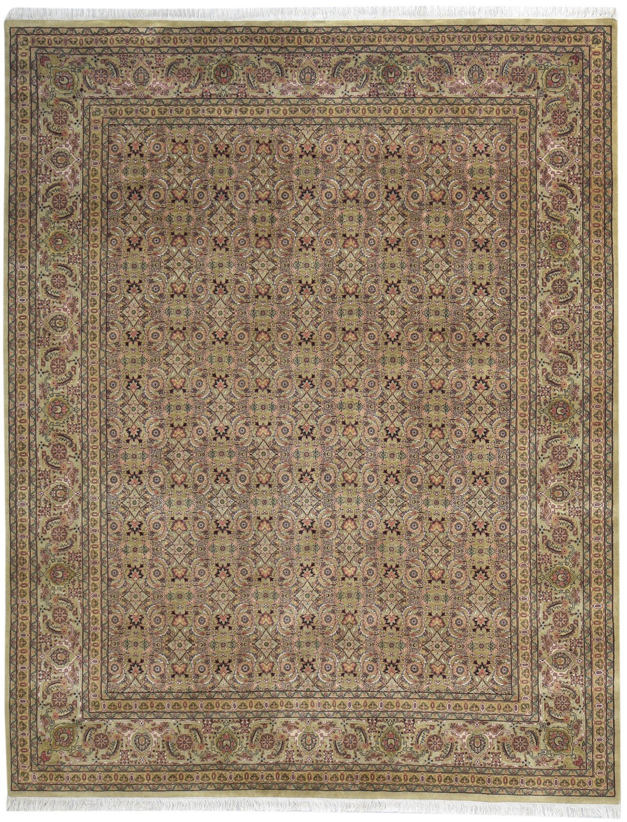 8' X 10' Rug Wool Sage Persian Hand Knotted Bijar Oriental Large Carpet 