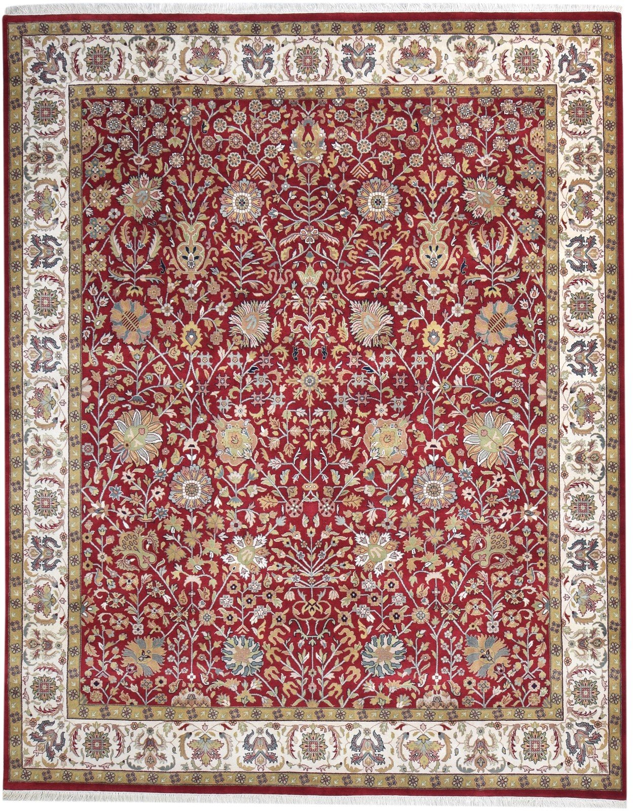 8' X 10' Rug Wool Red Persian Hand Knotted Kashan Oriental Large Carpet 