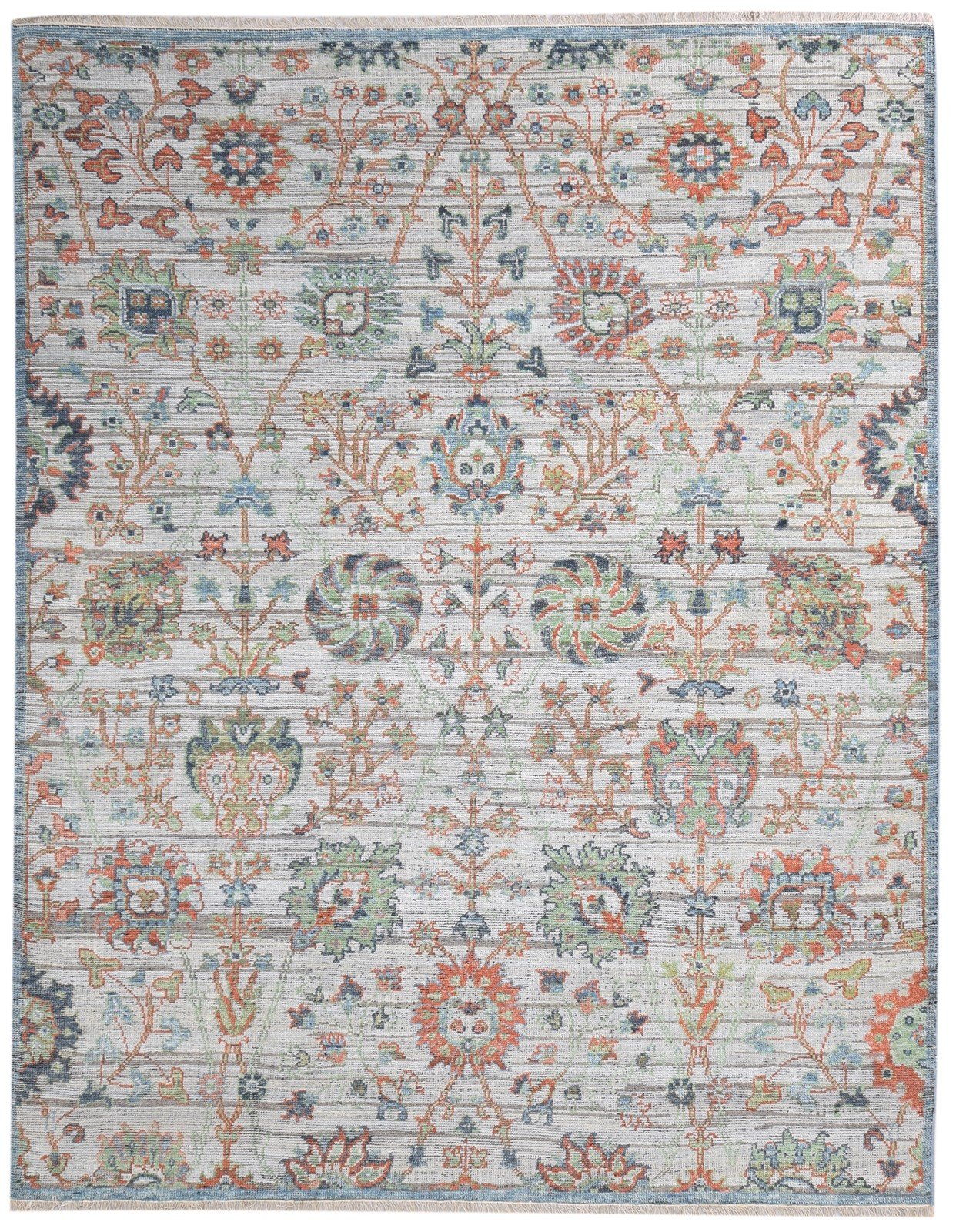 Grey Wool Rug 8' X 10' Persian Hand Knotted Kashan Oriental Large Carpet 