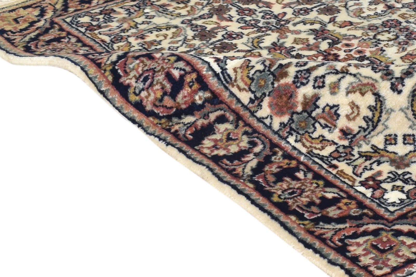 2' X 3' Rug Wool Cream Persian Hand Knotted Kashan Oriental Small Carpet 