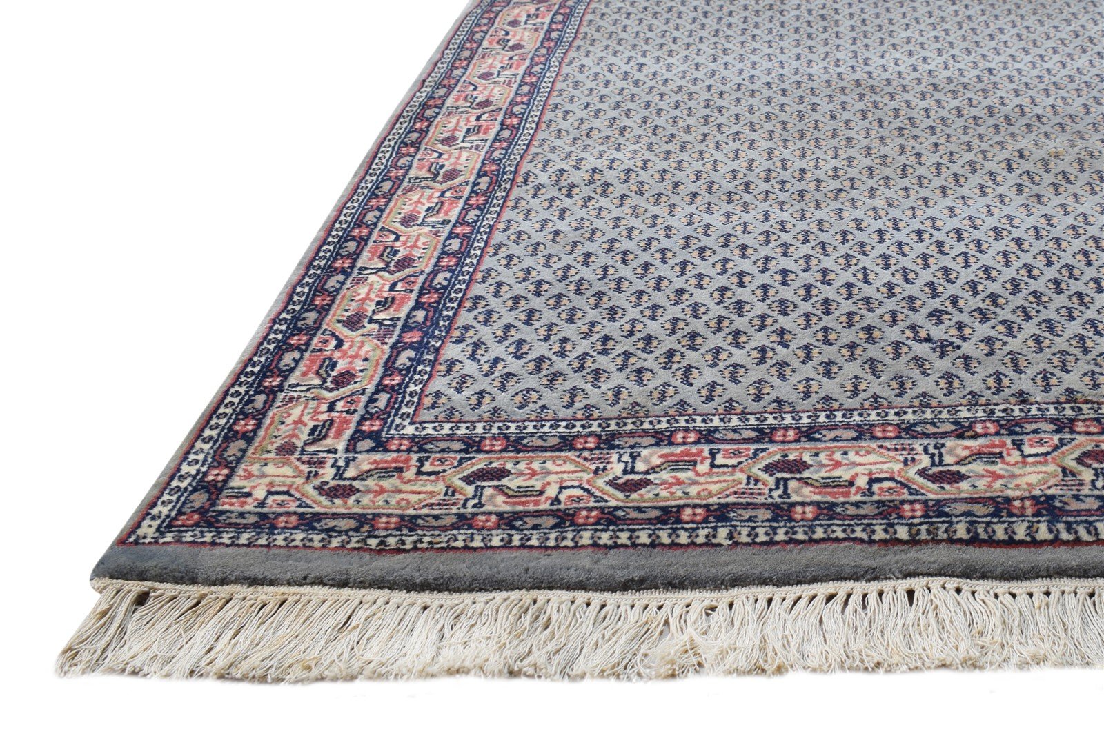 Wool Grey Rug 3' X 5' Persian Hand Knotted Qum Oriental Small Carpet 