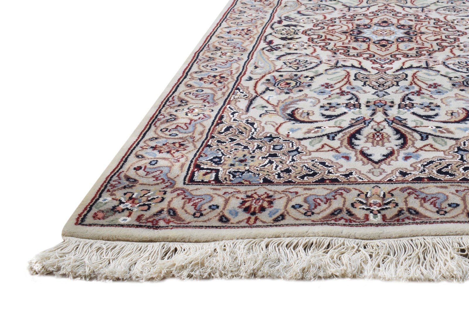 Cream Wool Rug 2'6 X 5' Persian Hand Knotted Nain Oriental Small Carpet 