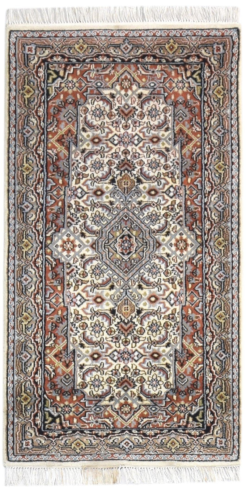 Hand Knotted Cream Wool Rug 2'6 X 4' Persian Tabriz Oriental Small Carpet 