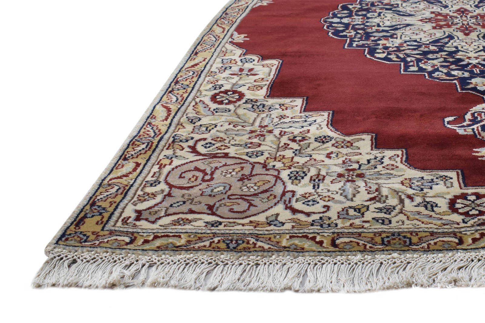 Hand Knotted Red Wool Rug 4' X 6' Persian Agra Medallion Room Size Carpet 