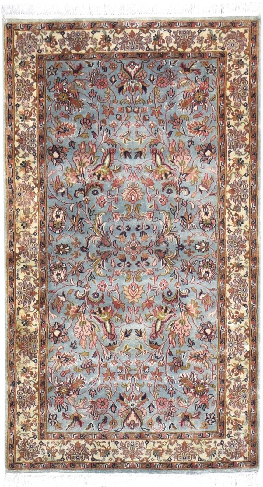 Hand Knotted Grey Wool Rug 3' X 5' Persian Kashan Oriental Small Carpet 