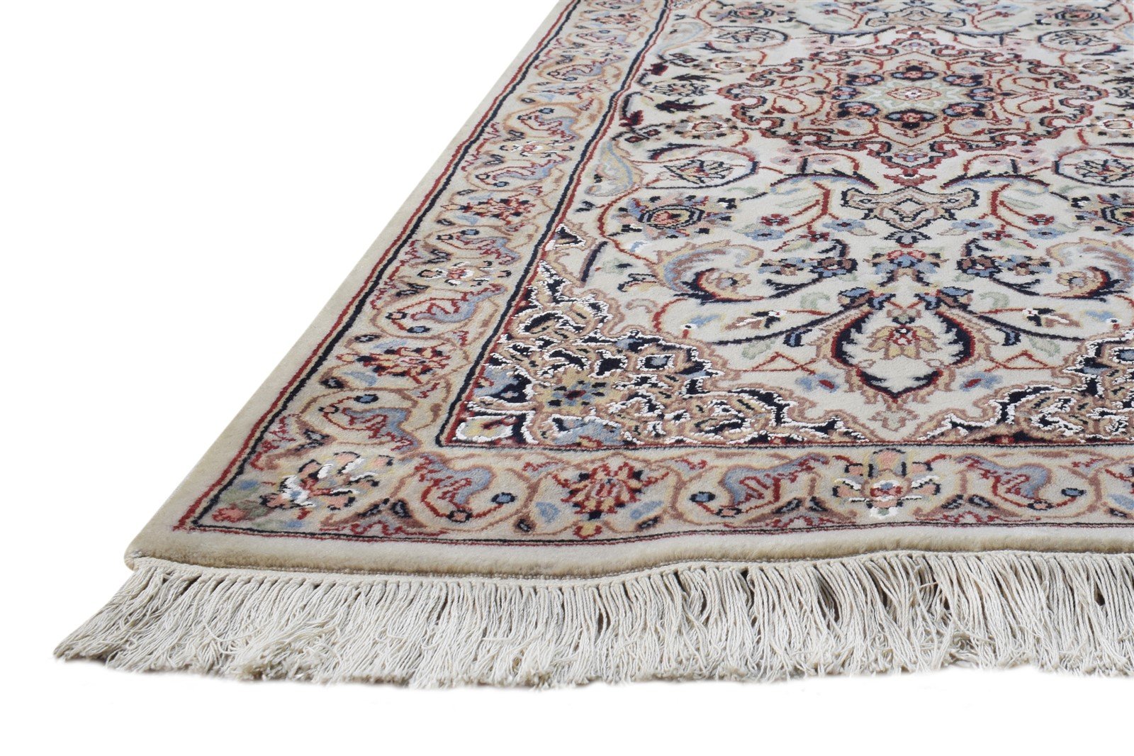 Ivory Wool Rug 2'6 X 5' Persian Hand Knotted Nain Oriental Small Carpet 