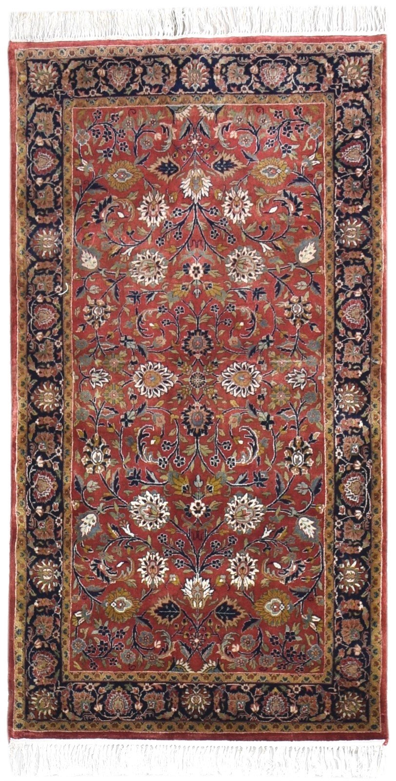 Red Wool Rug 3' X 5' Persian Hand Knotted Kashan Oriental Small Carpet 