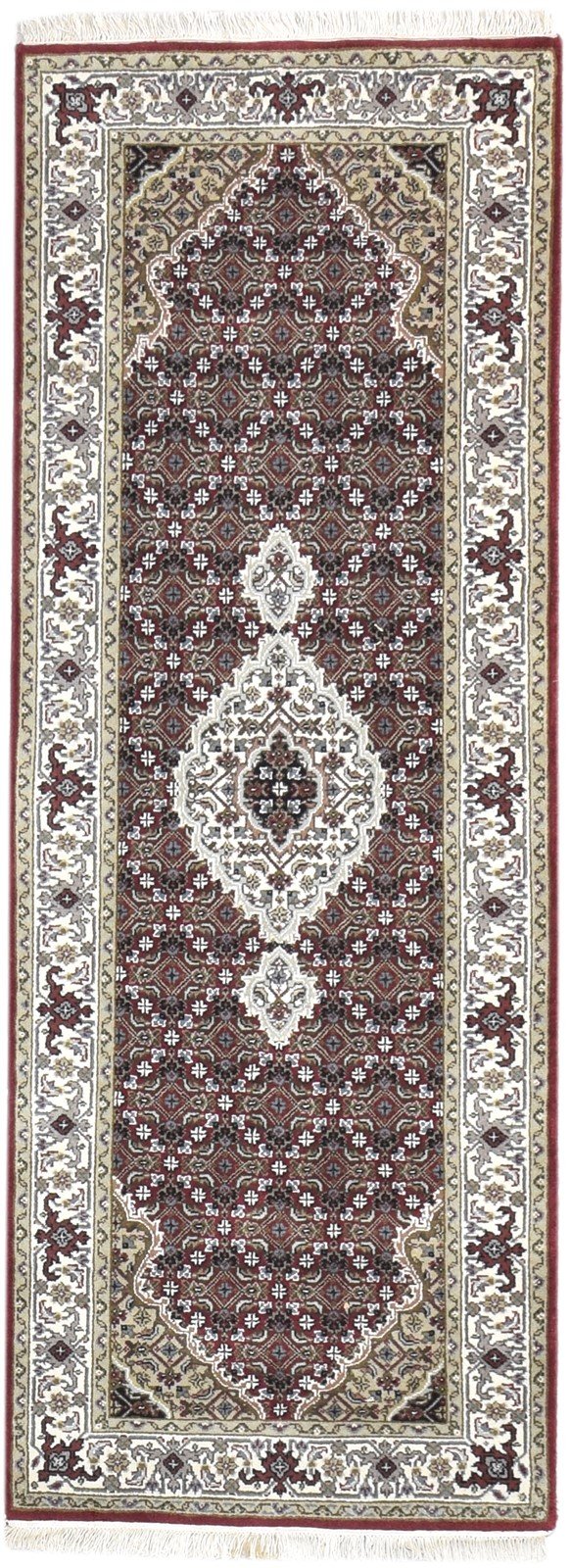 2'6 X 7' Rug Wool Red Persian Hand Knotted Tabriz Medallion Small Runner 