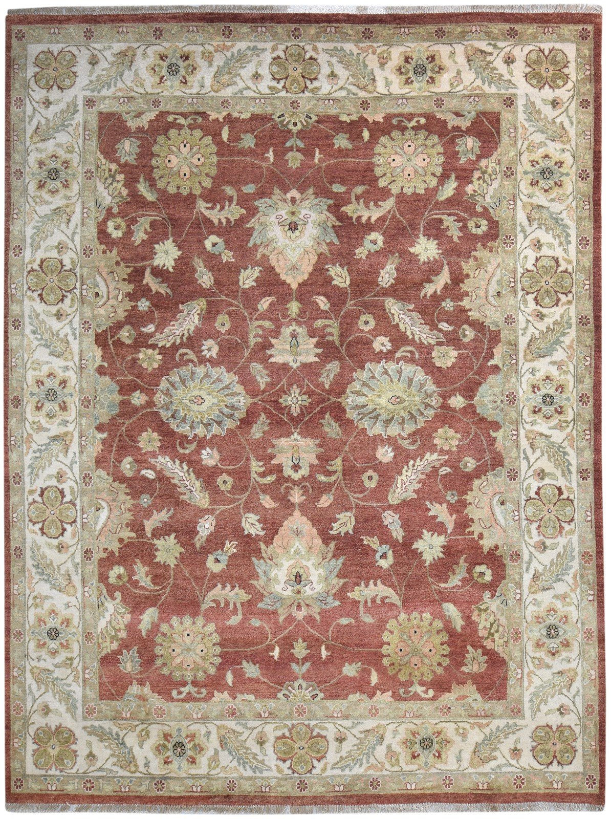 Red Wool Rug 9' X 12' Persian Hand Knotted Oushak Oriental Extra Large Carpet 