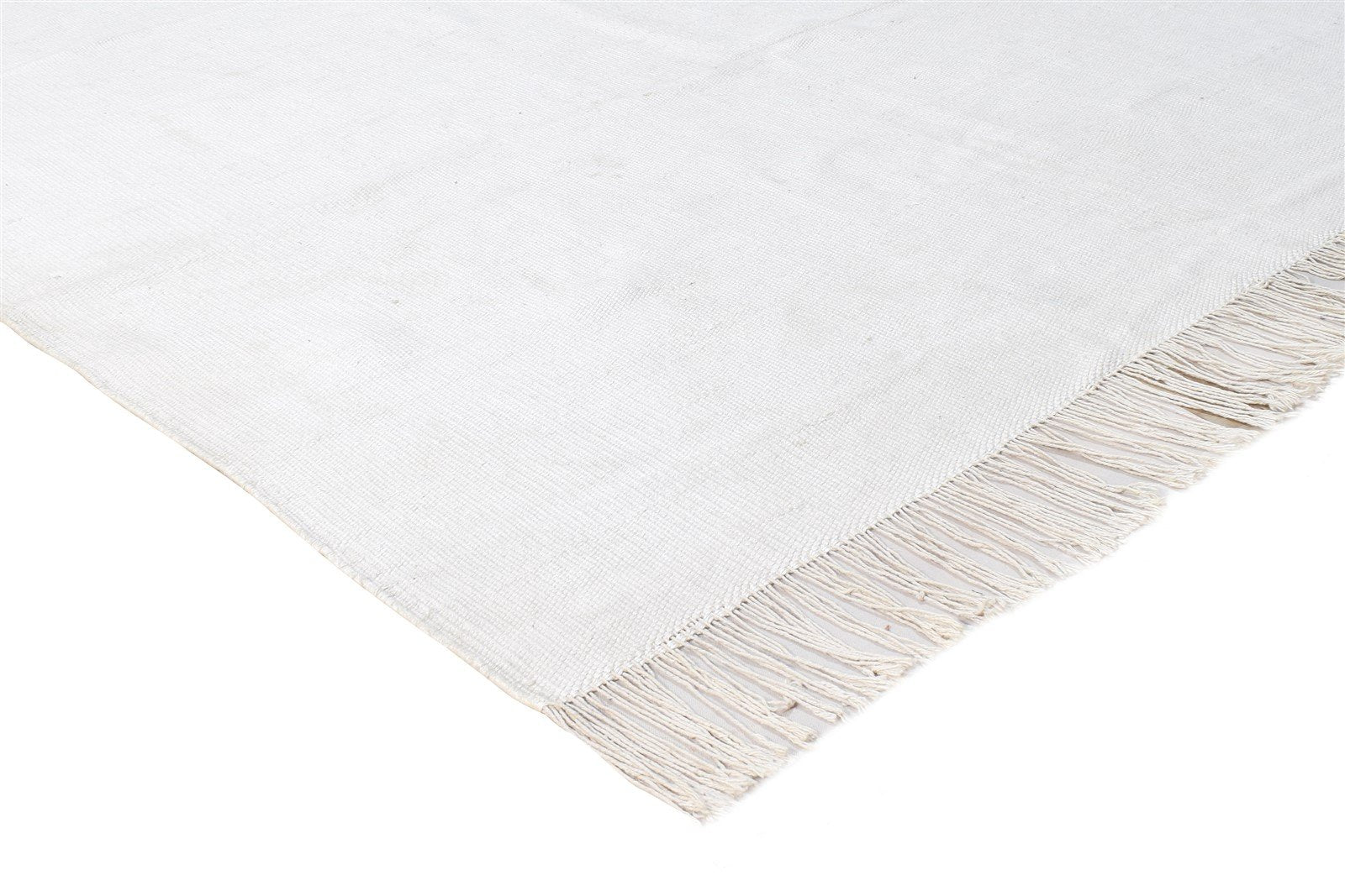 5' X 8' Rug Wool Ivory Modern Dhurrie Scandinavian Solid Room Size Carpet 