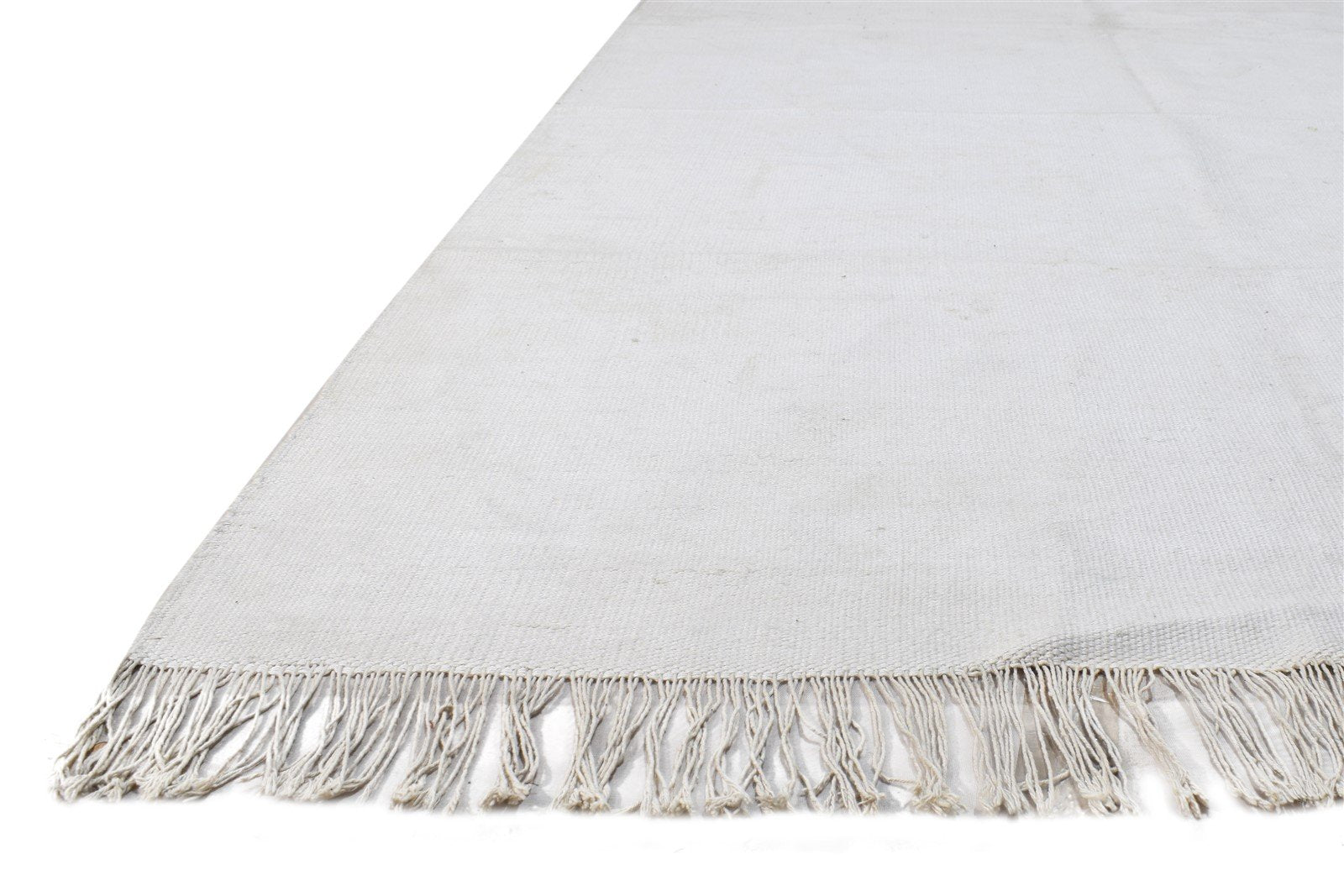 5' X 8' Rug Wool Ivory Modern Dhurrie Scandinavian Solid Room Size Carpet 