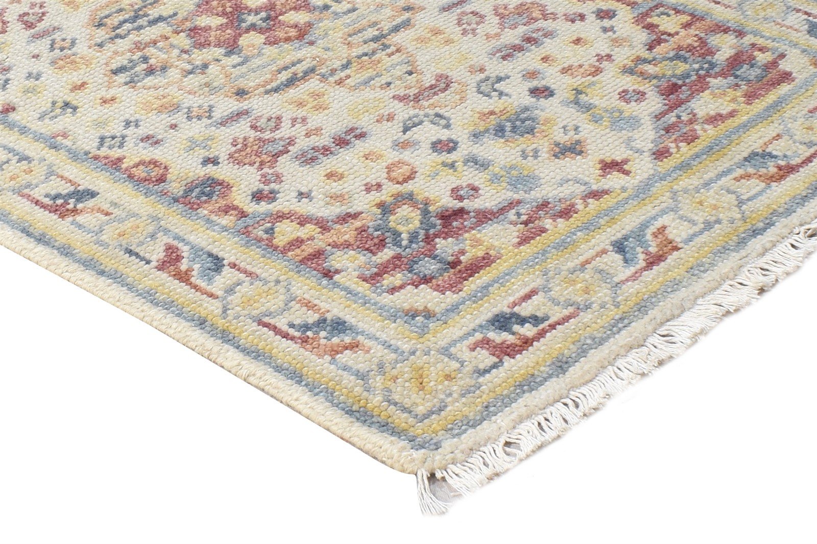 Wool Beige Rug 2' X 3' Persian Hand Knotted Heriz-Indian Medallion Small Carpet 