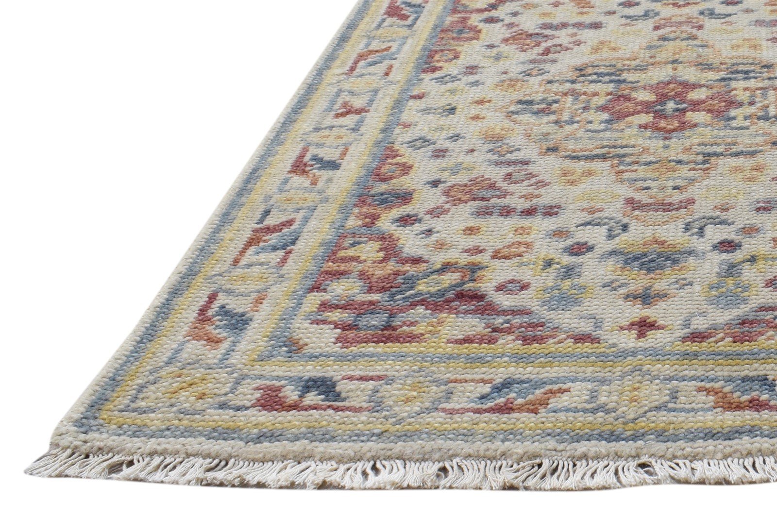 Wool Beige Rug 2' X 3' Persian Hand Knotted Heriz-Indian Medallion Small Carpet 