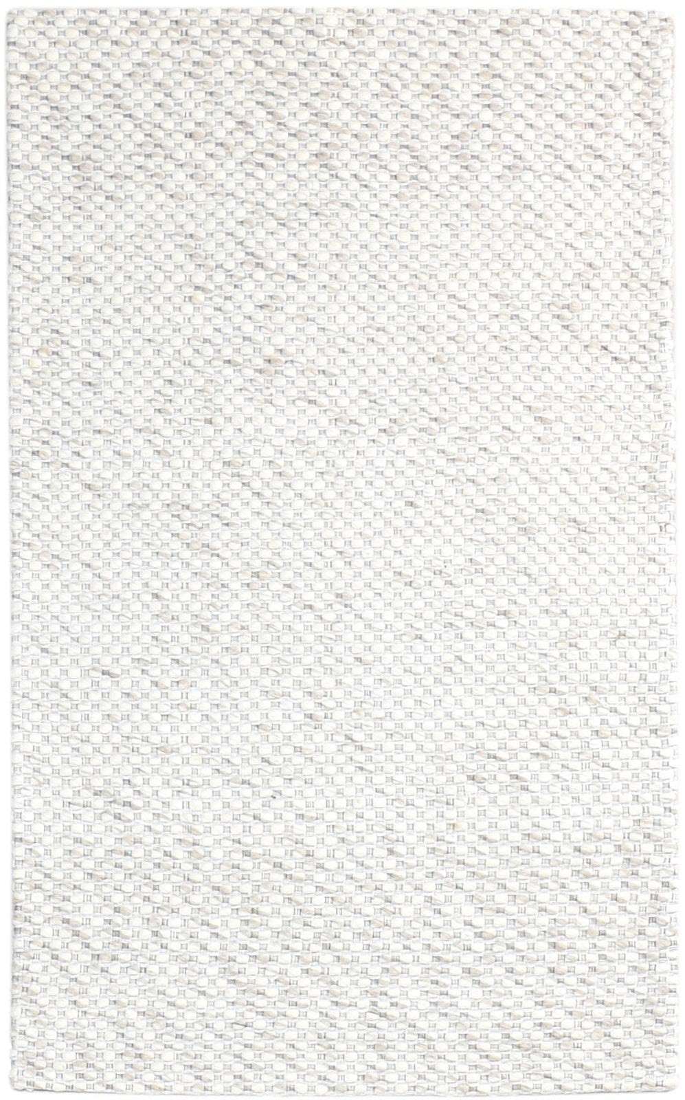 Cream Wool Rug 3' X 5' Modern Hand Woven Scandinavian Solid Room Size Carpet 