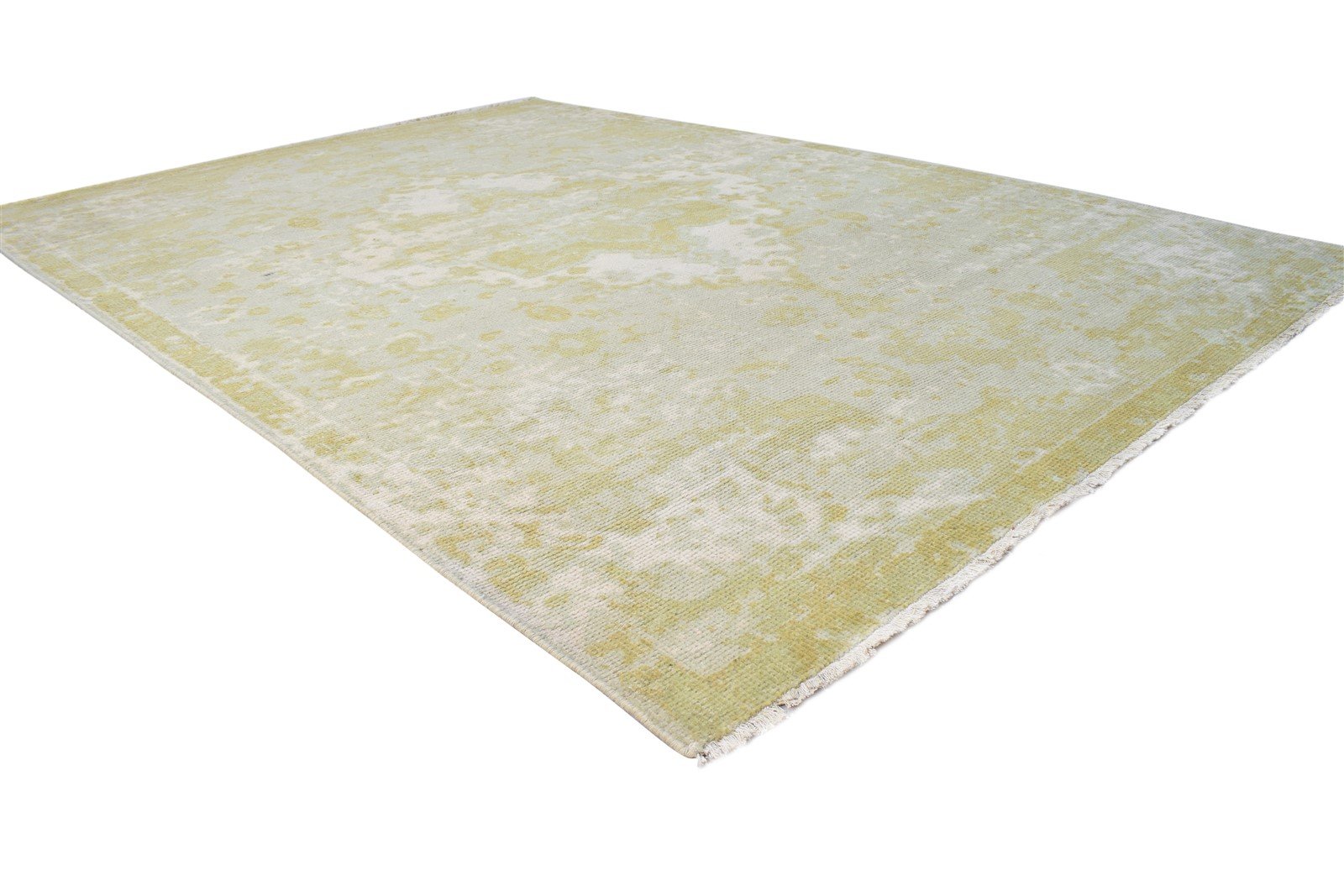 6X9 Rug Wool Green Modern Hand Knotted Heriz-Indian Oriental Room Size Carpet  Area Rug 