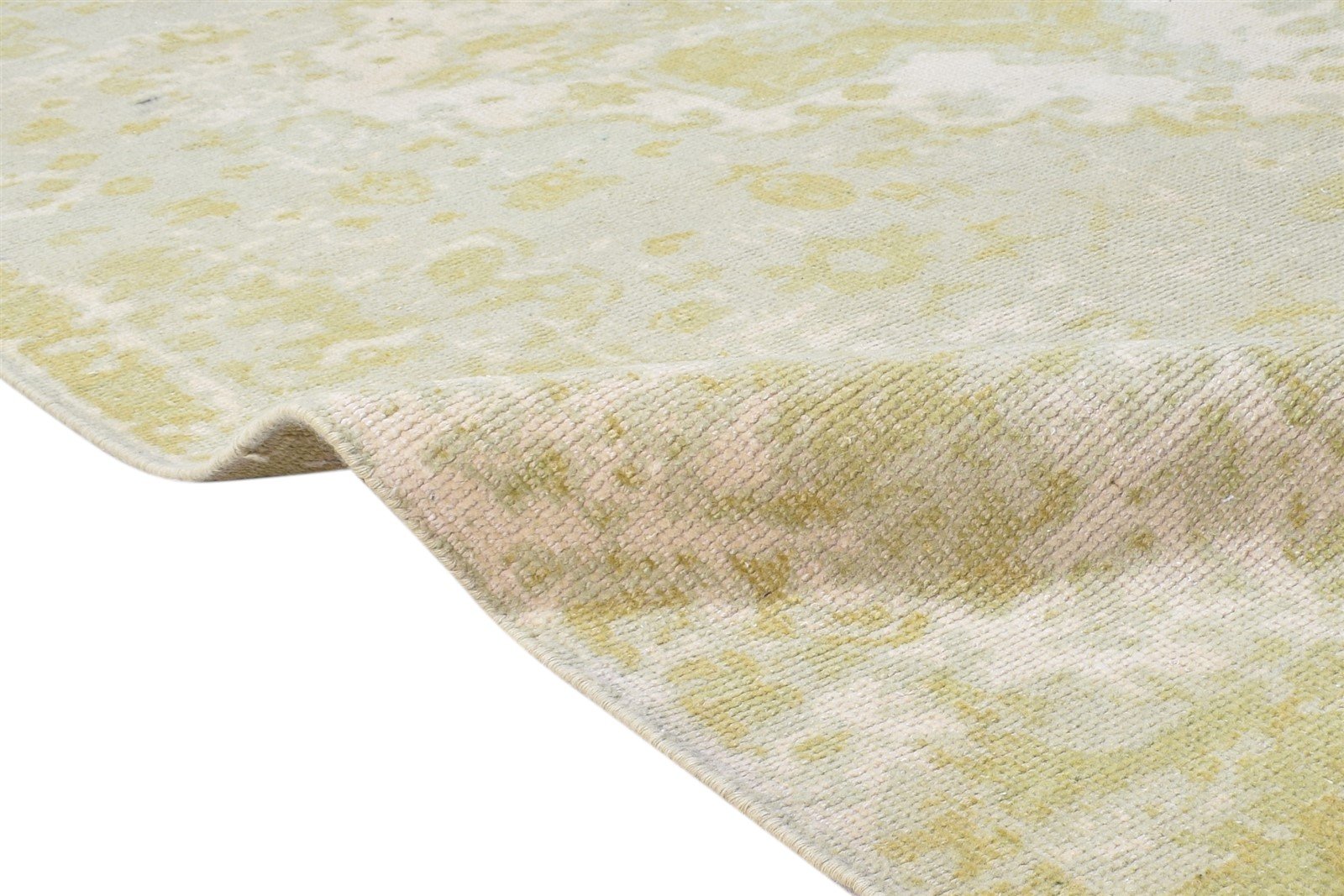 6X9 Rug Wool Green Modern Hand Knotted Heriz-Indian Oriental Room Size Carpet  Area Rug 