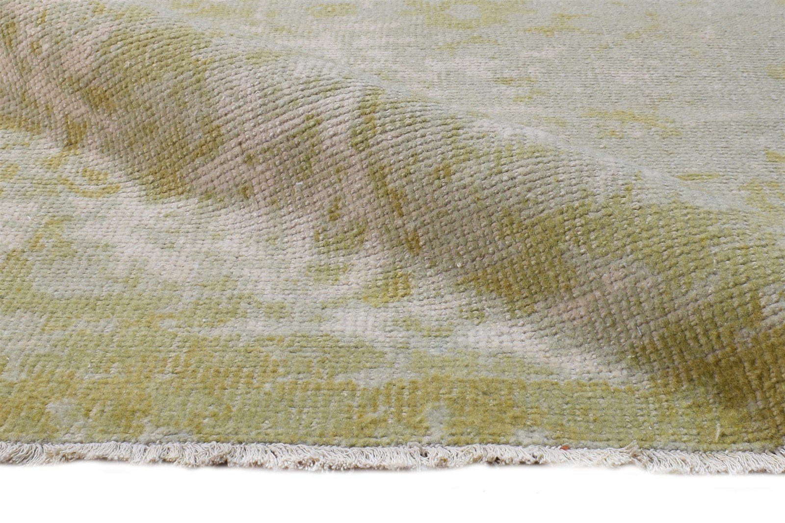 6X9 Rug Wool Green Modern Hand Knotted Heriz-Indian Oriental Room Size Carpet  Area Rug 
