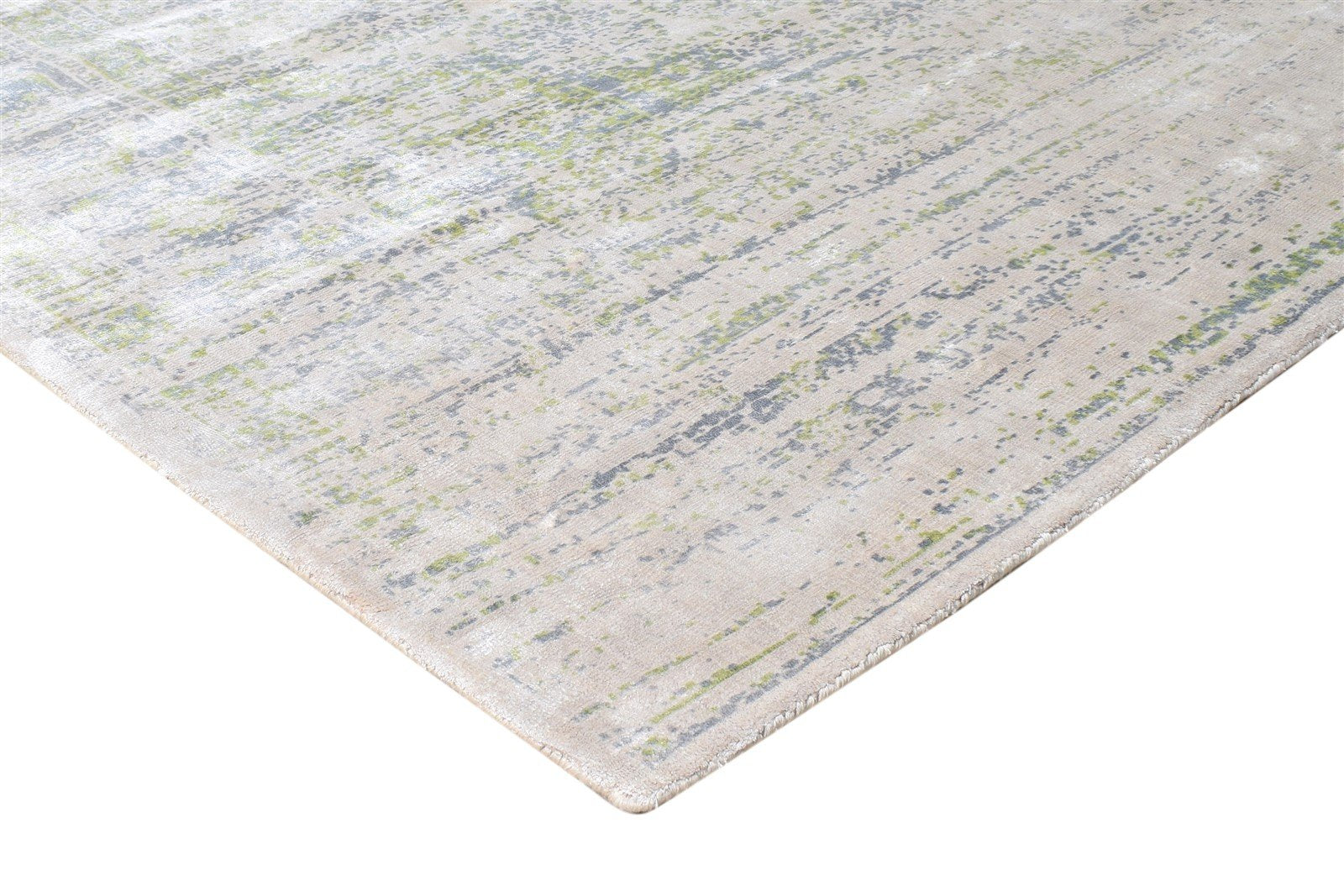 Beige Silk Rug 8' X 10' Modern Handloom American Abstract Large Carpet 