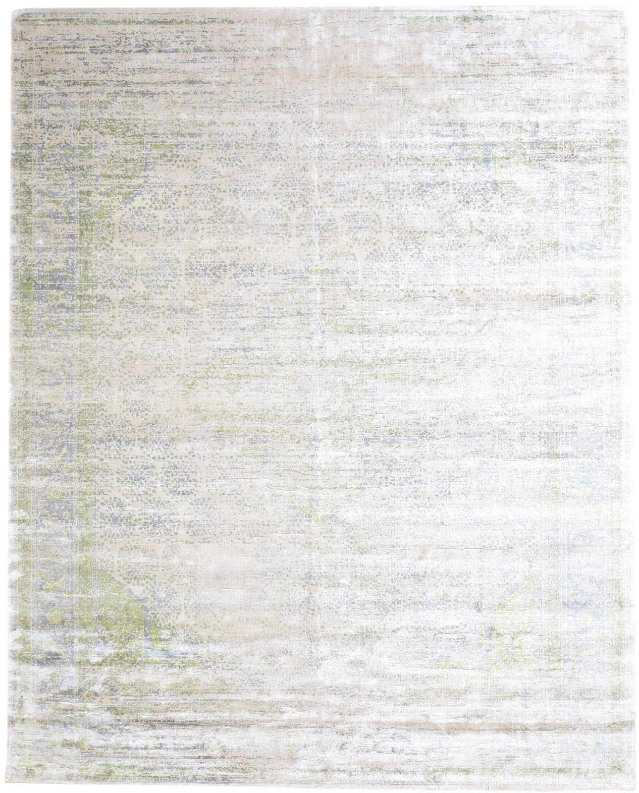 Beige Silk Rug 8' X 10' Modern Handloom American Abstract Large Carpet 