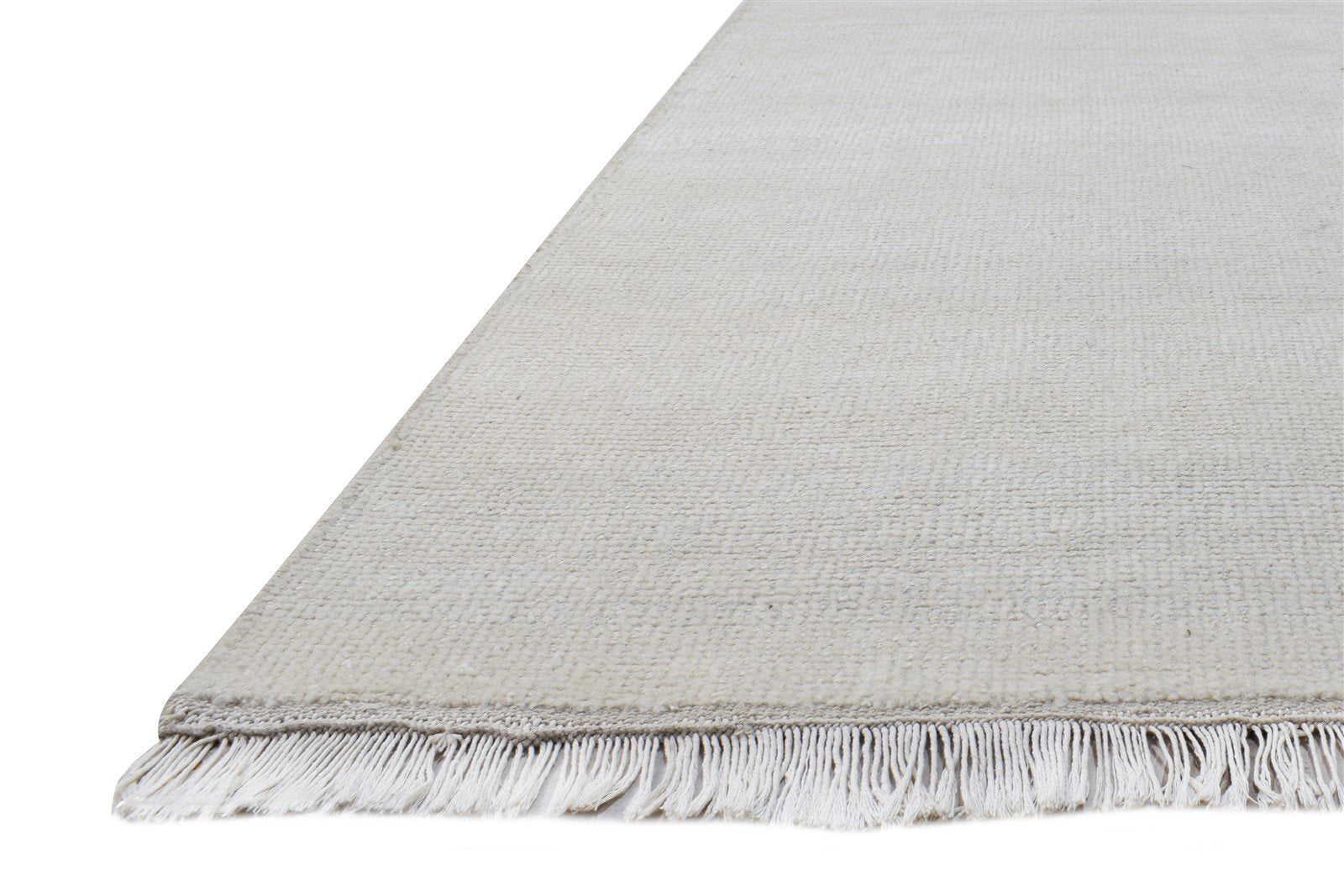 Wool Ivory Rug 6' X 9' Modern Hand Knotted Scandinavian Solid Room Size Carpet 