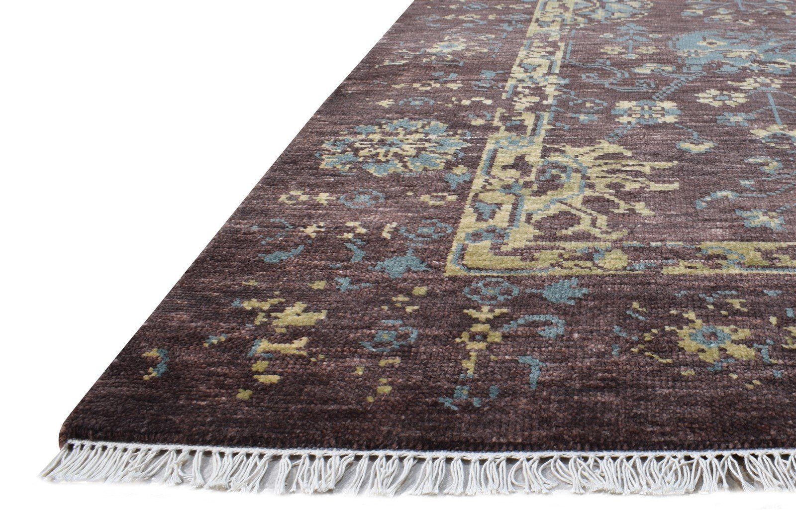 Wool / Silk Brown Rug 6X9 Persian Hand Knotted Oushak Oriental Room Size Carpet 