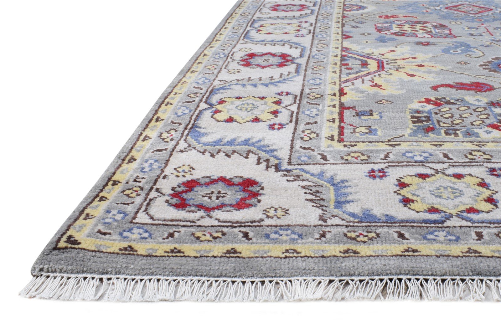 Grey Wool Rug 8' X 10' Persian Hand Knotted Oushak Oriental Large Carpet 