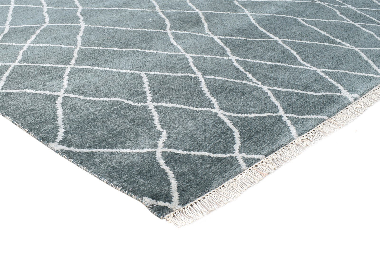 Wool Charcoal Rug 8' X 10' Modern Hand Knotted Moroccan Abstract Large Carpet 