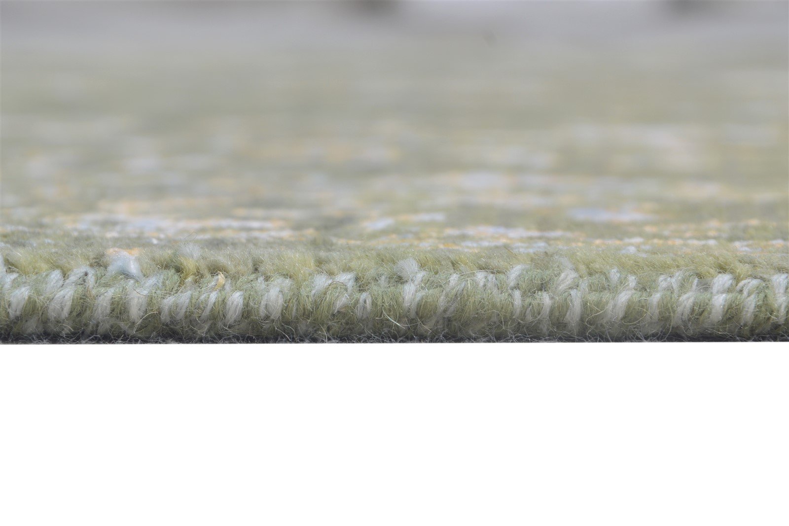 Hand Knotted Green Wool / Silk Rug 4X6 Modern Heriz-Indian Abstract Room Size  Area Rug 