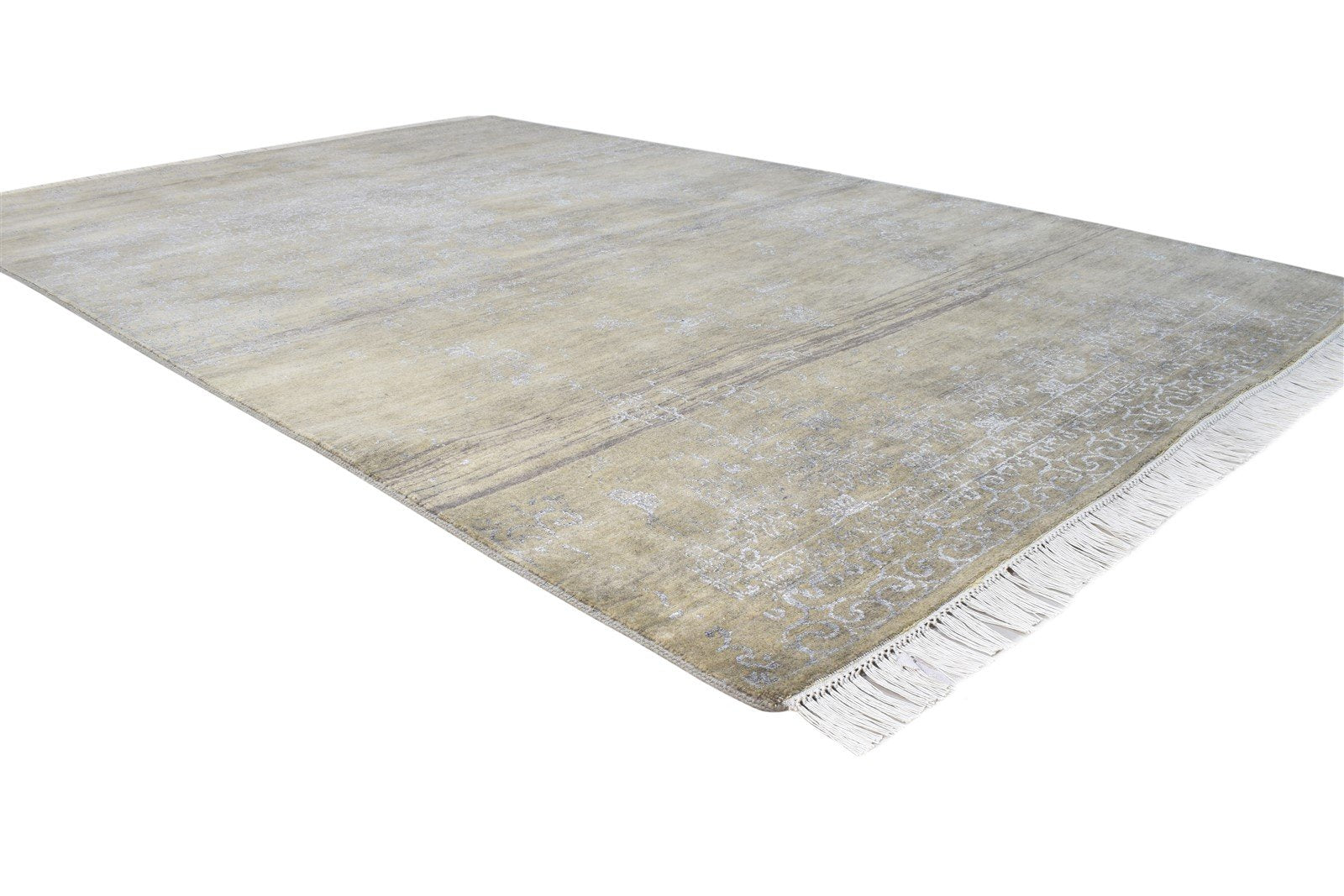 Hand Knotted Brown Wool Rug 6' X 9' Modern American Abstract Large Carpet 