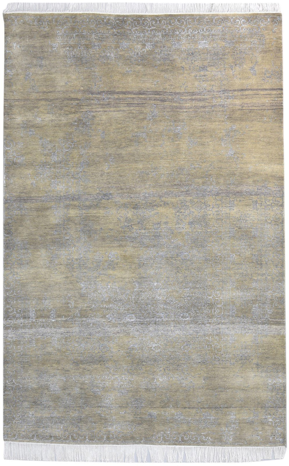 Hand Knotted Brown Wool Rug 6' X 9' Modern American Abstract Large Carpet 