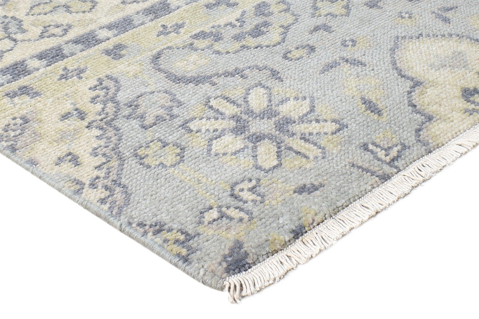 Wool Grey Rug 2' X 2' Persian Hand Knotted Oushak Oriental Small Carpet 