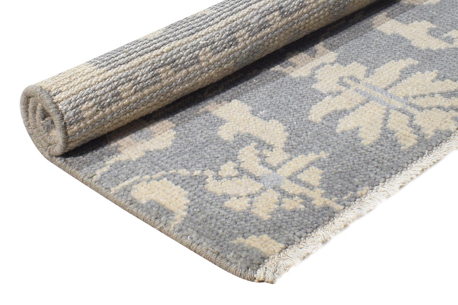 Hand Knotted Grey Wool Rug 2' X 2' Persian Oushak Oriental Small Carpet  Area Rug 
