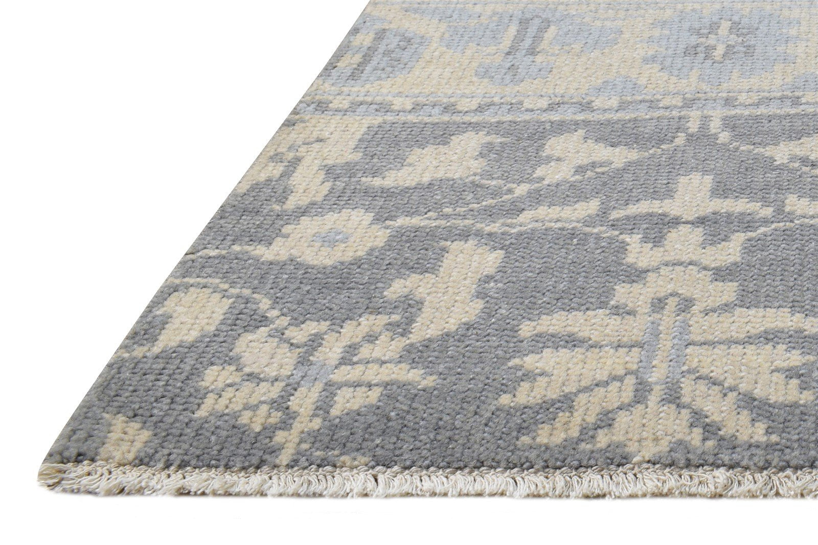 Hand Knotted Grey Wool Rug 2' X 2' Persian Oushak Oriental Small Carpet 